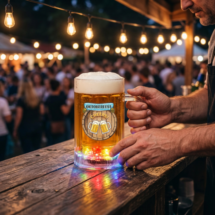 LED Oktoberfest Cheers Beer Mug - 16 oz.