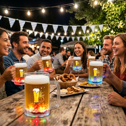 LED Oktoberfest Stein & Pretzel Beer Mug - 16 oz
