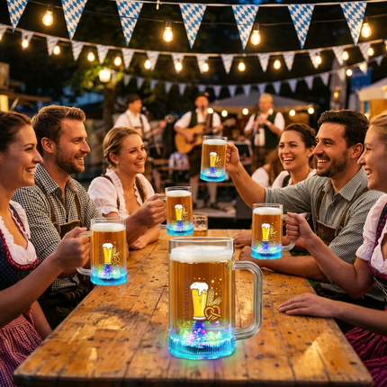 LED Oktoberfest Stein & Pretzel Beer Mug - 16 oz