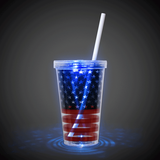 LED Patriotic Double Wall 16 oz Cup