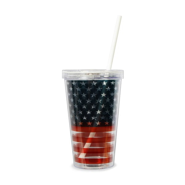 LED Patriotic Double Wall 16 oz Cup
