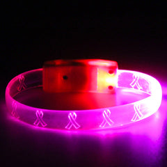 LED Pink Bracelet with Ribbon