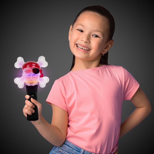 LED Pirate Skull Spinner Wand