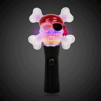 LED Pirate Skull Spinner Wand