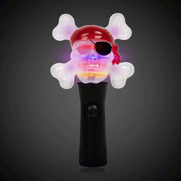 LED Pirate Skull Spinner Wand