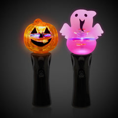 LED Pumpkin & Ghost Spinner Wands Assortment - 12 Per Pack