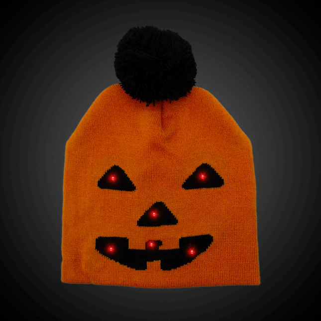 LED Flashing Pumpkin Knit Hat Beanie