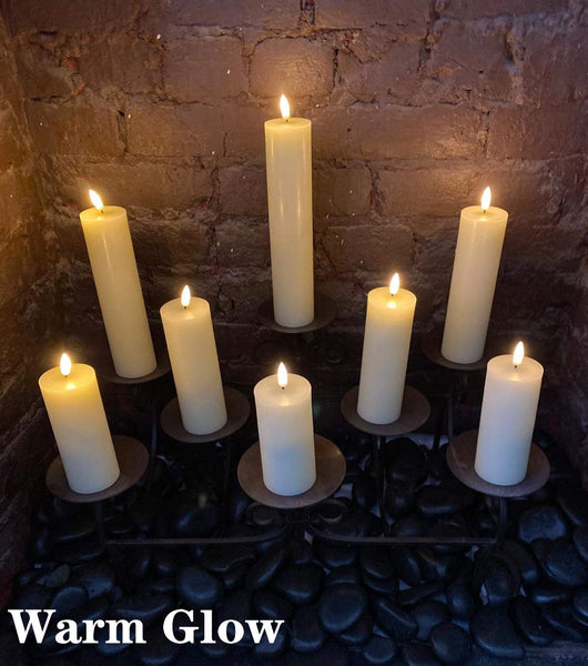 LED Realistic Slim Flameless Pillar Candles With Remote - 9 Per Pack