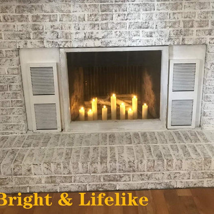 LED Realistic Slim Flameless Pillar Candles With Remote - 9 Per Pack