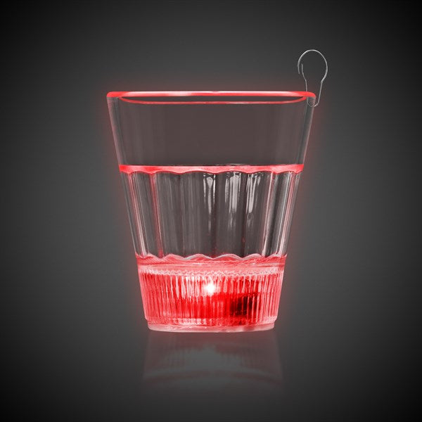 LED Red Light Up 2 Oz Shot Glass With Clip