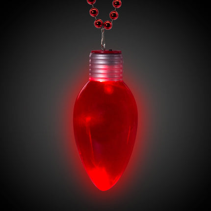 Red LED Jumbo Christmas Bulb Necklace