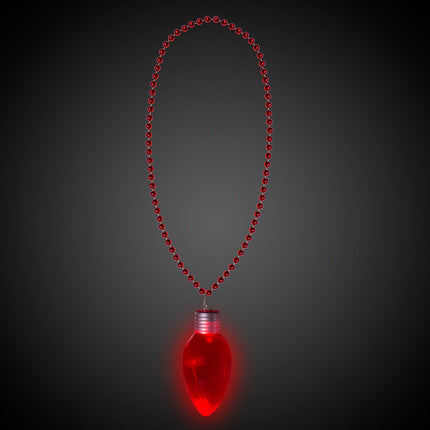 Red LED Jumbo Christmas Bulb Necklace