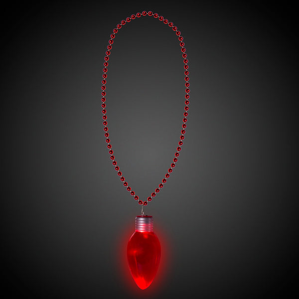 Red LED Jumbo Christmas Bulb Necklace