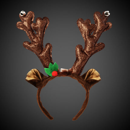 LED Reindeer Antlers Headbands Retail Display - 24 Per Pack
