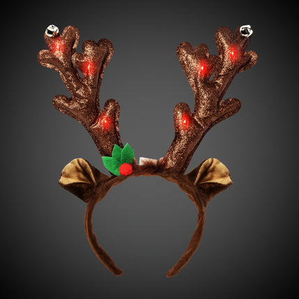 LED Reindeer Antlers Headbands Retail Display - 24 Per Pack