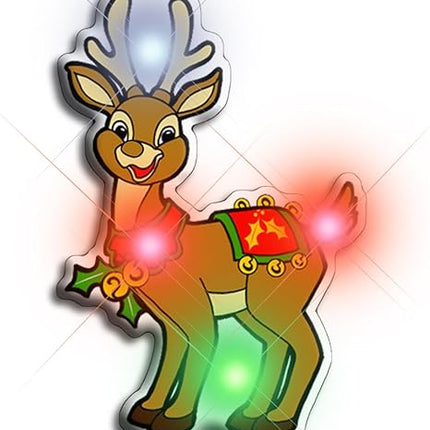 LED Santa’s Reindeer Flashing Christmas Pins