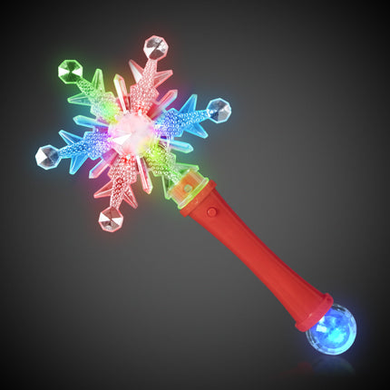 LED Snowflake Disco Ball 10" Wands Retail Display - 24 Per Pack