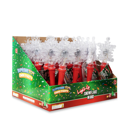 LED Snowflake Disco Ball 10" Wands Retail Display - 24 Per Pack