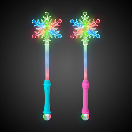 LED Snowflake Disco Ball 15" Wands Retail Display - 24 Per Pack