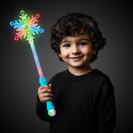 LED Snowflake Disco Ball 15" Wands Retail Display - 24 Per Pack