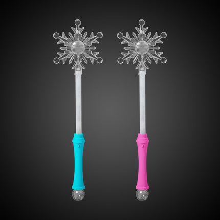 LED Snowflake Disco Ball 15" Wands Retail Display - 24 Per Pack