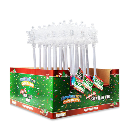 LED Snowflake Disco Ball 15" Wands Retail Display - 24 Per Pack