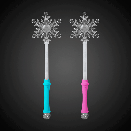 LED Snowflake Disco Ball 15" Wands Retail Display - 24 Per Pack