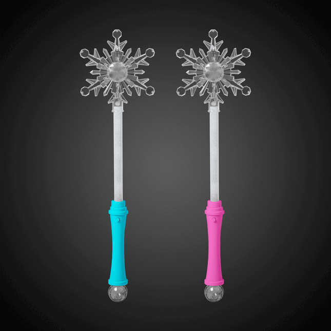 LED Snowflake Disco Ball 15" Wands Retail Display - 24 Per Pack