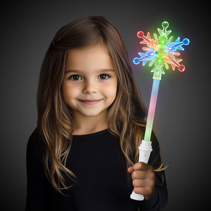 LED Snowflake Wands Retail Display - 12 Per Pack