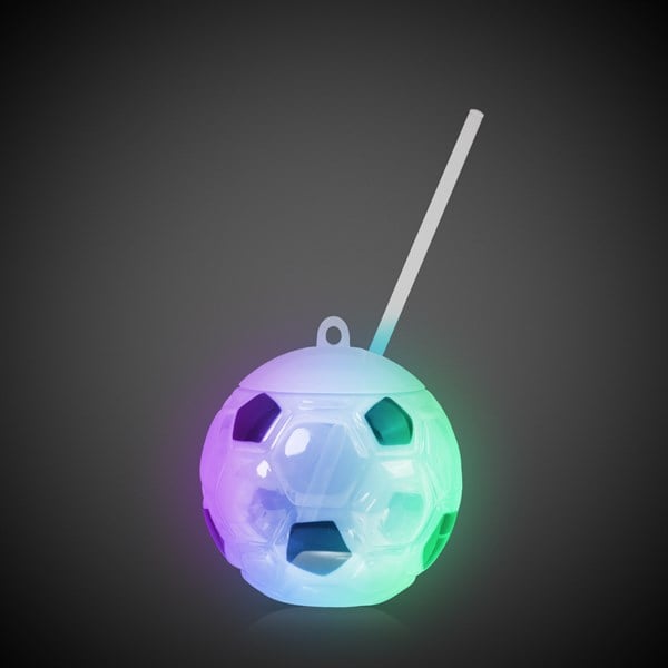 LED Light Up Multi Color 18 Oz Soccer Ball Tumbler