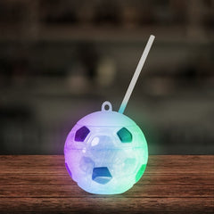 LED Light Up Multi Color 18 Oz Soccer Ball Tumbler
