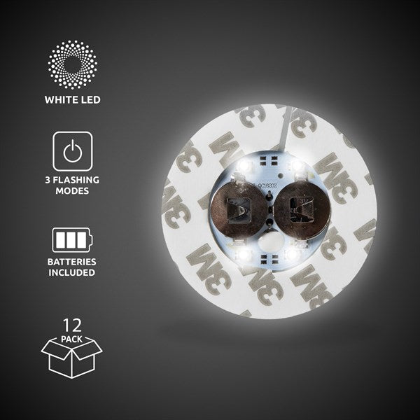 LED White Bottle Illuminators - 12 Per Pack