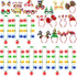 Light Up Christmas Necklace Headband Glasses Set - Assorted 27 Per Pack