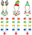 Light Up Christmas Necklace Headband Glasses Set - Assorted
