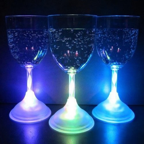LED Light Up Flashing 11 Oz Wine Glasses