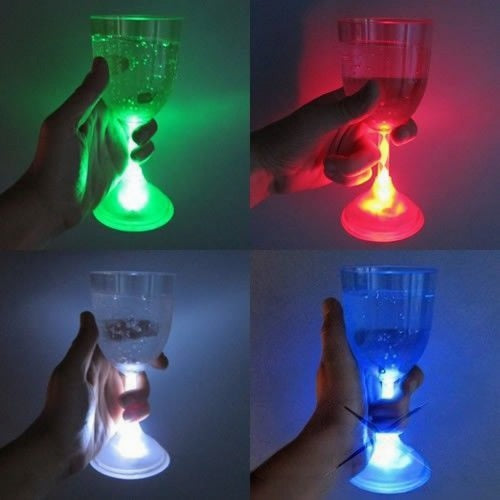 LED Light Up Flashing 11 Oz Wine Glasses