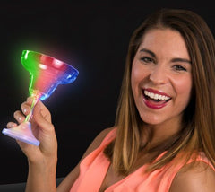 LED Multicolor Light Up 10 Oz Martini Glass