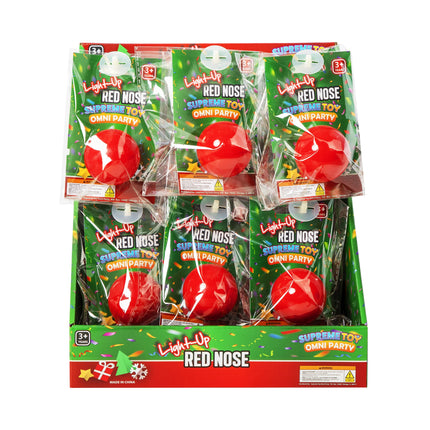 LED Light Up Red Noses Retail Display - 24 Per Pack