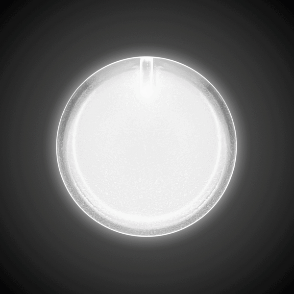 Light Up Round Badge Pin White