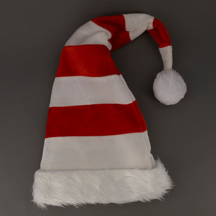LED Light Up Santa Claus Whimsical Striped Christmas Hat-1
