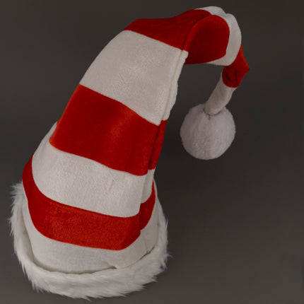 LED Light Up Santa Claus Whimsical Striped Christmas Hat-3