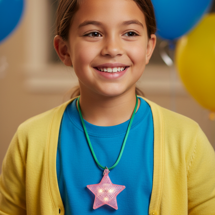 Light-Up Star Necklaces - 12 Pc