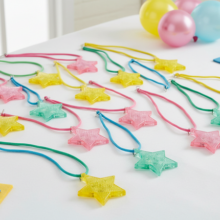 Light-Up Star Necklaces - 12 Pc