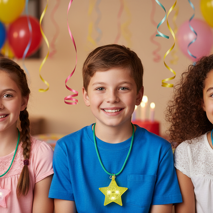 Light-Up Star Necklaces - 12 Pc