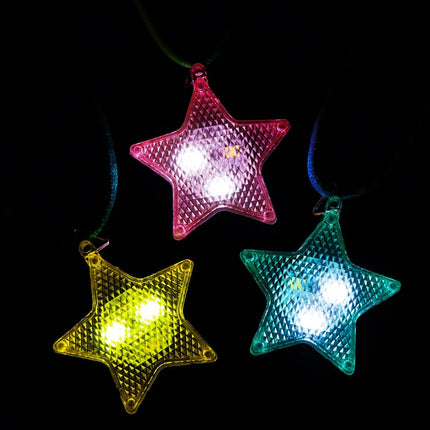 Light-Up Star Necklaces - 12 Pc