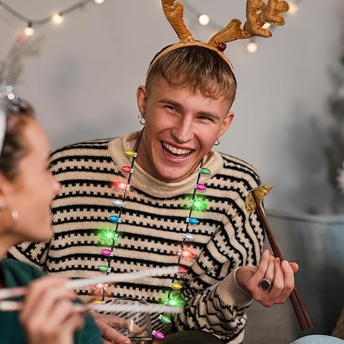 Light Up Strawberry Christmas Necklaces - 2 Per Pack