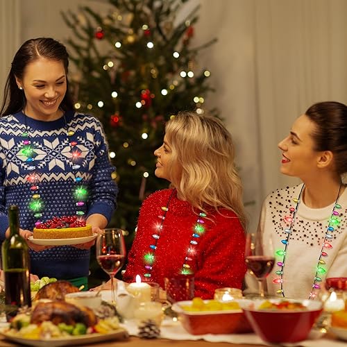 Light Up Strawberry Christmas Necklaces - 2 Per Pack