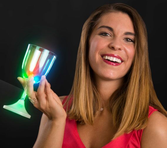 LED Multi-Color Light Up 8 Oz Wine Glass