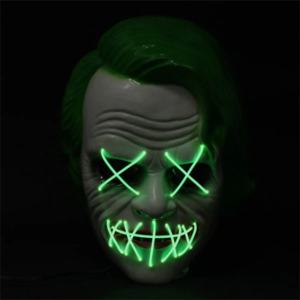 Light up Green EL Wire Joker Mask