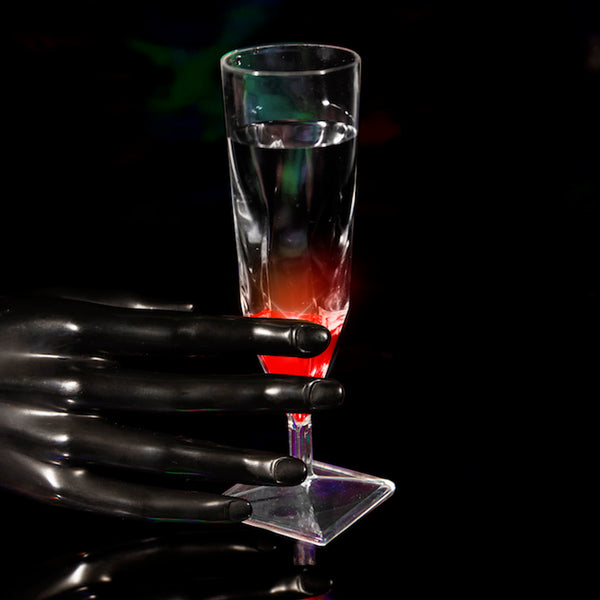 Liquid Activated Red LED Light Up Champagne Glasses - 4 Per Pack